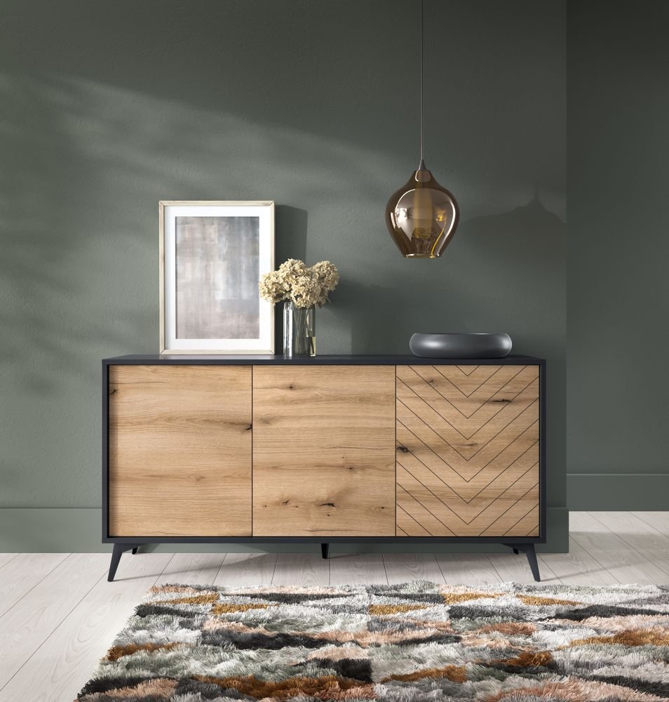 Loft style chest of drawers K154 Diamond - oak color - Image 3