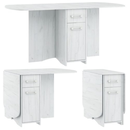 EXPERT 10 extendable folding table for dining in the kitchen kitchenware set oak white