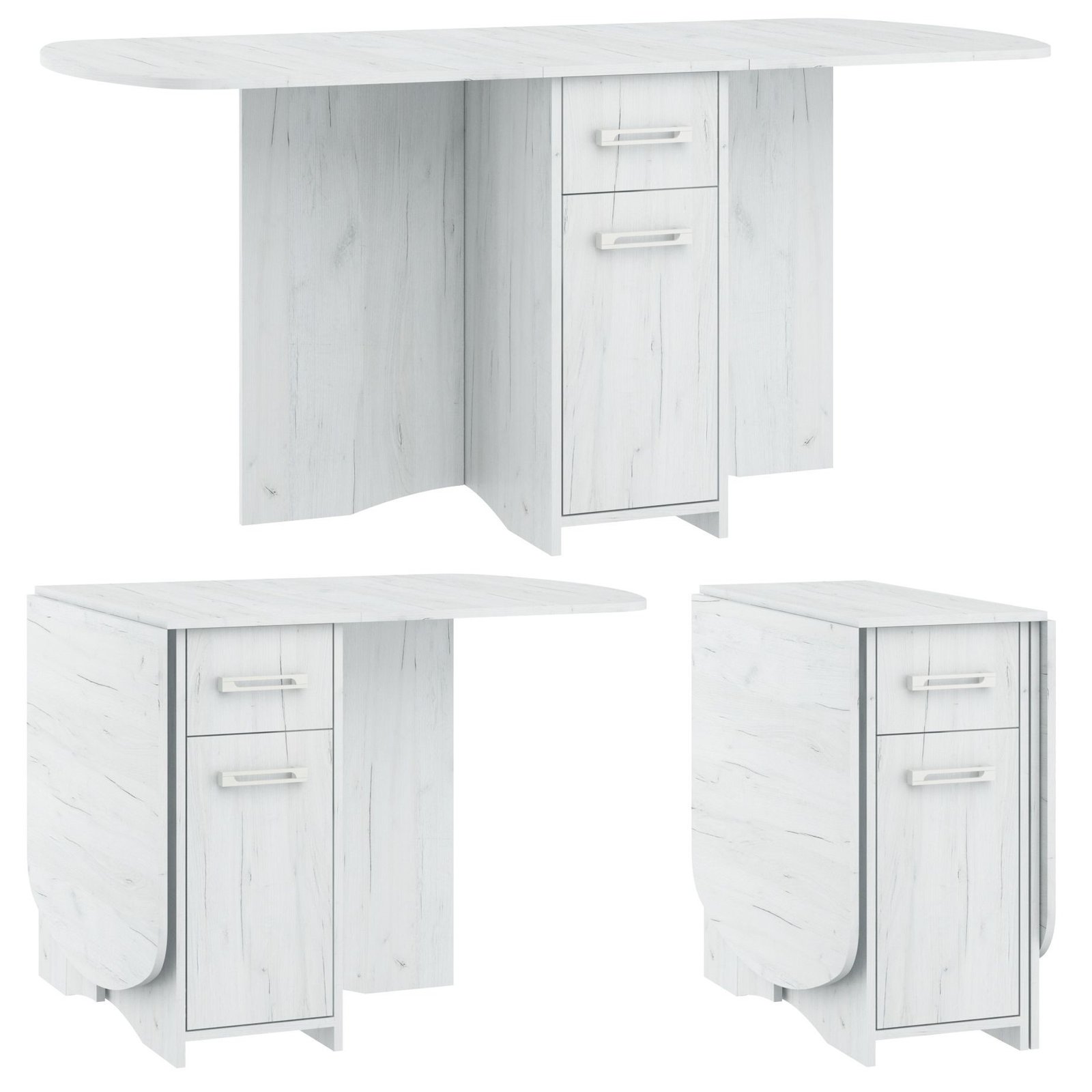 EXPERT 10 extendable folding table for dining in the kitchen kitchenware set oak white