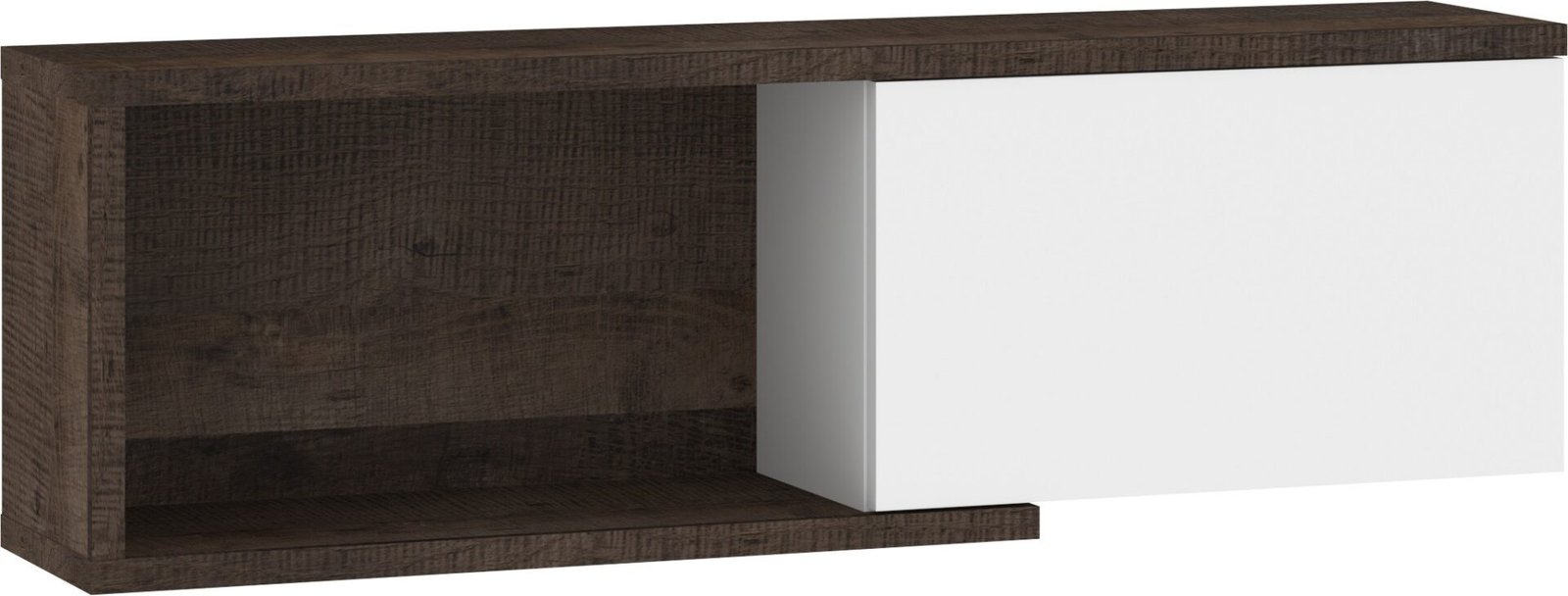 HYBRID 24 furniture shelf hanging cabinet for living room, grange oak, white glossyHYBRID