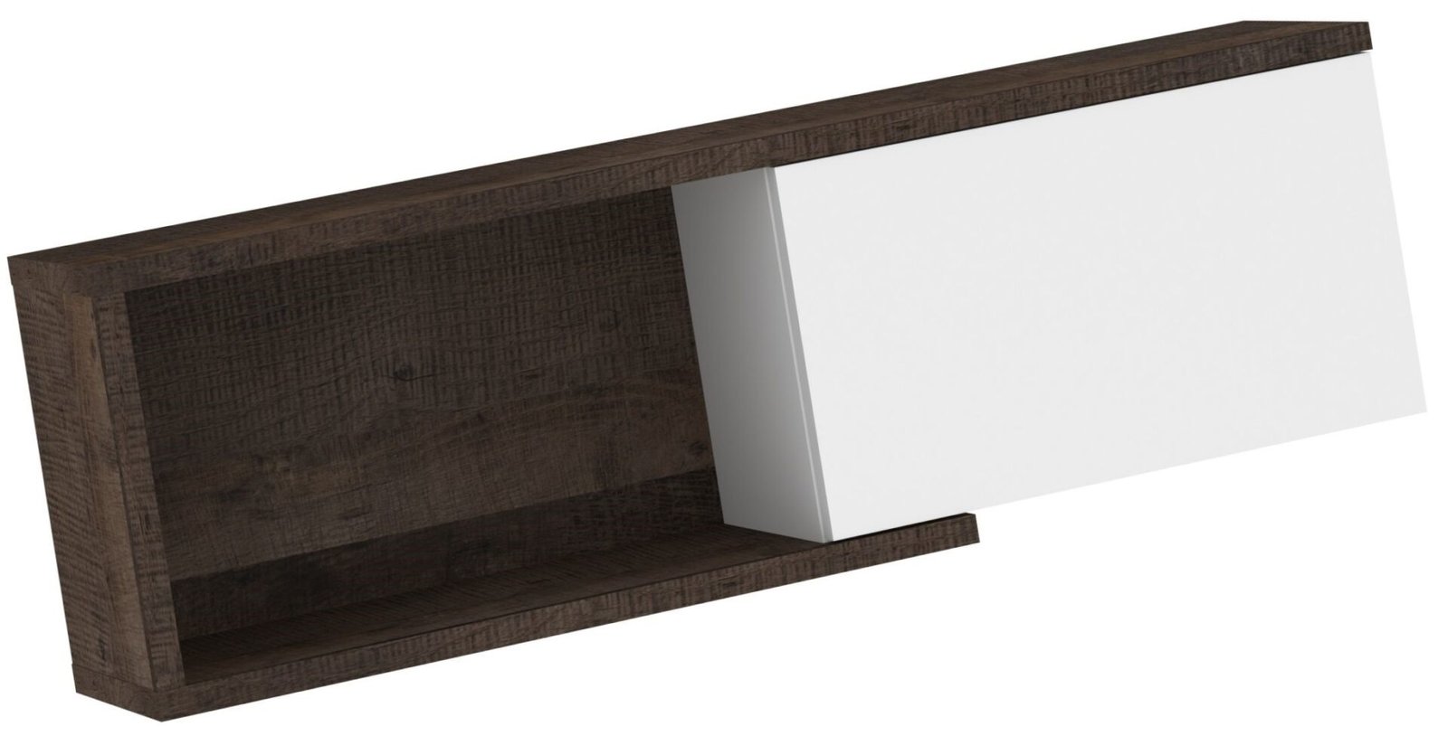 HYBRID 24 furniture shelf hanging cabinet for living room, grange oak, white glossyHYBRID - Image 4