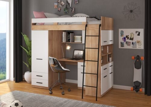 VELVE P mezzanine, matt, Sonoma oak/white