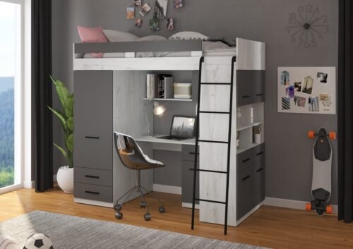 VELVE P mezzanine without hand-made mat, white / graphite