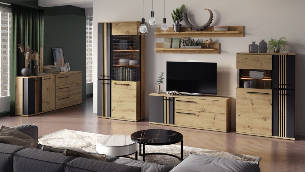 Low loft display cabinet Molto black ML2a - Image 3