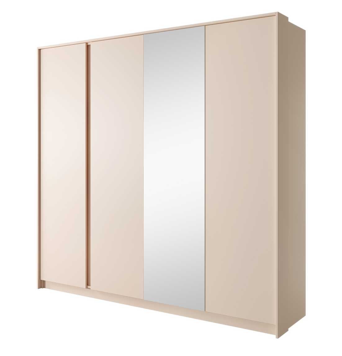 Beige 4-door wardrobe 220 cm with mirror Dast