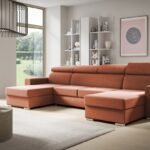 Folding corner sofa with headrests Adela U-shaped Gr2