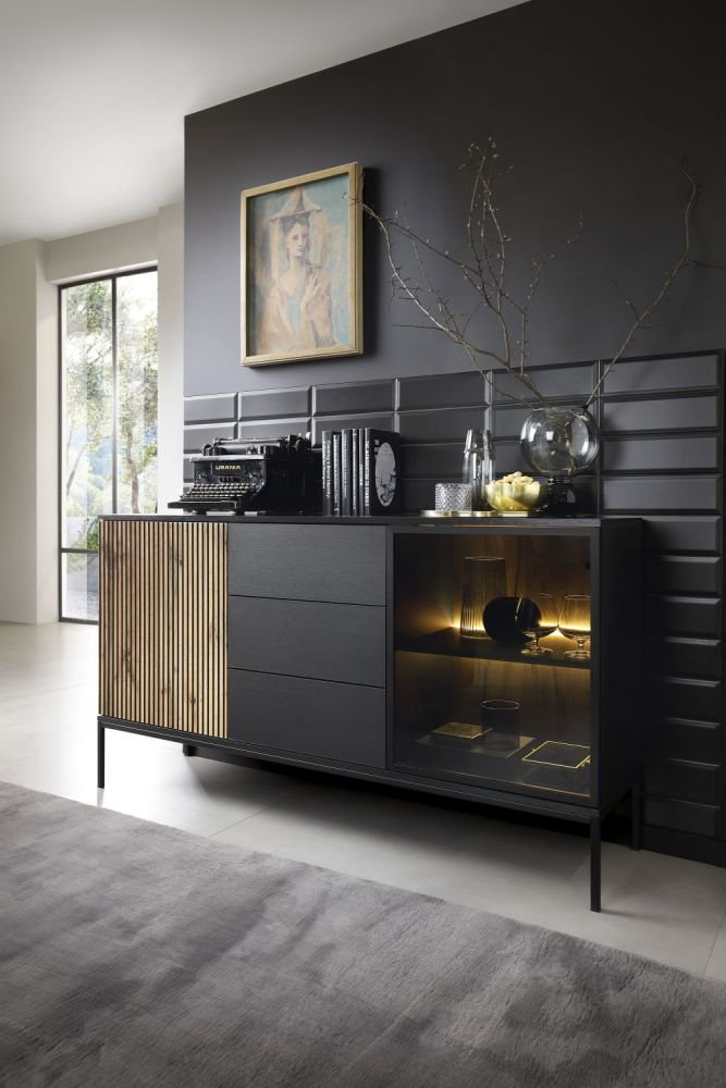 Charming loft-style TV cabinet with lighting Sento RTV154 - Image 7
