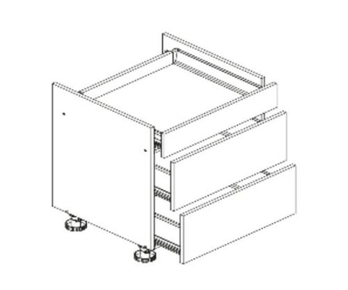 Base cabinet for 90 cm drawer board D90 PC S/3 Adele
