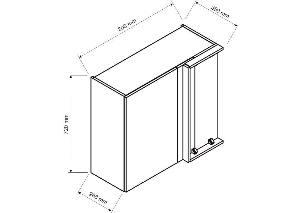 Wall cabinet 80 cm corner Isabel WNP R/L - Image 3