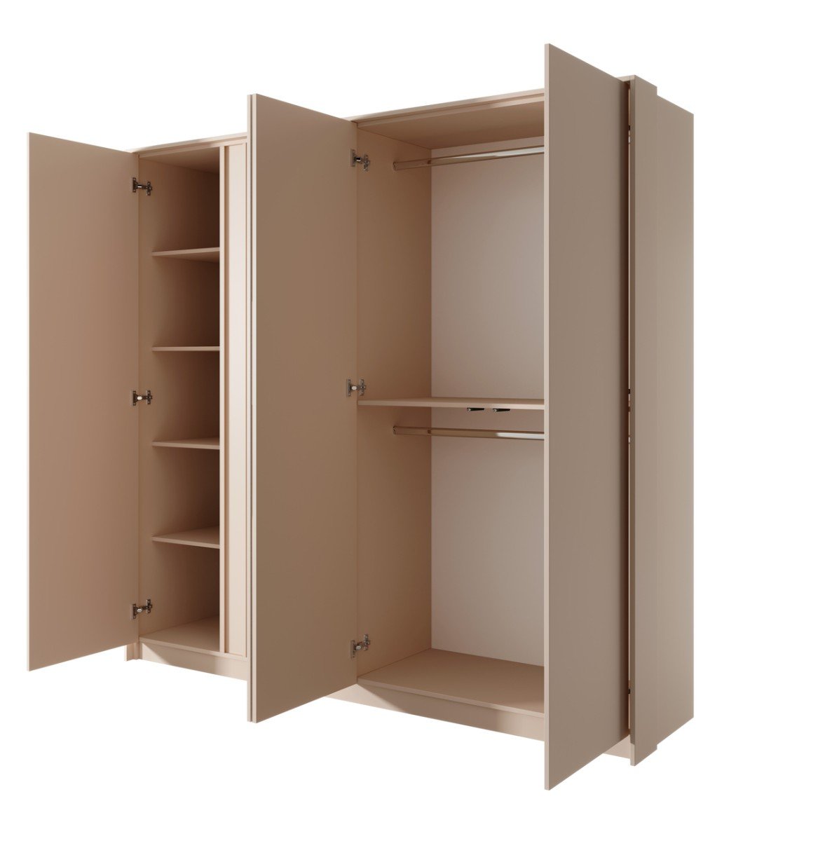 Beige 4-door wardrobe 220 cm with mirror Dast - Image 5