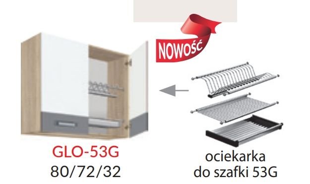 80 cm wall cabinet with Global GLO-53G dryer