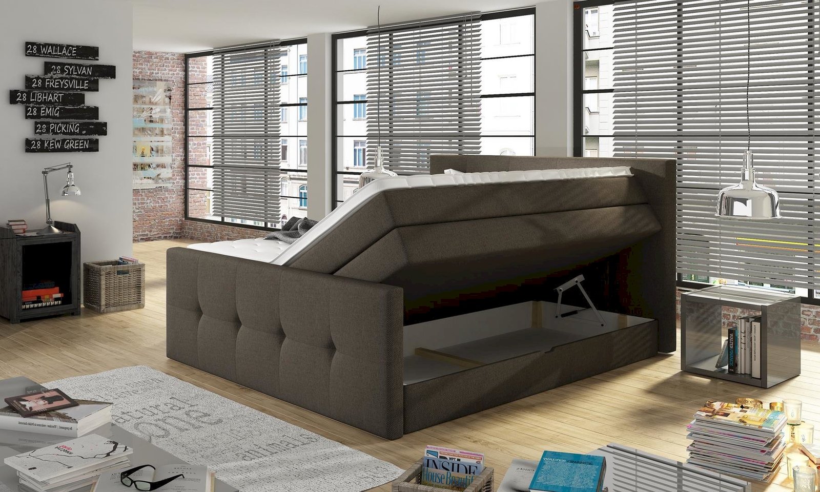 Wooden continental bed 140x200 Gr1 - Image 4