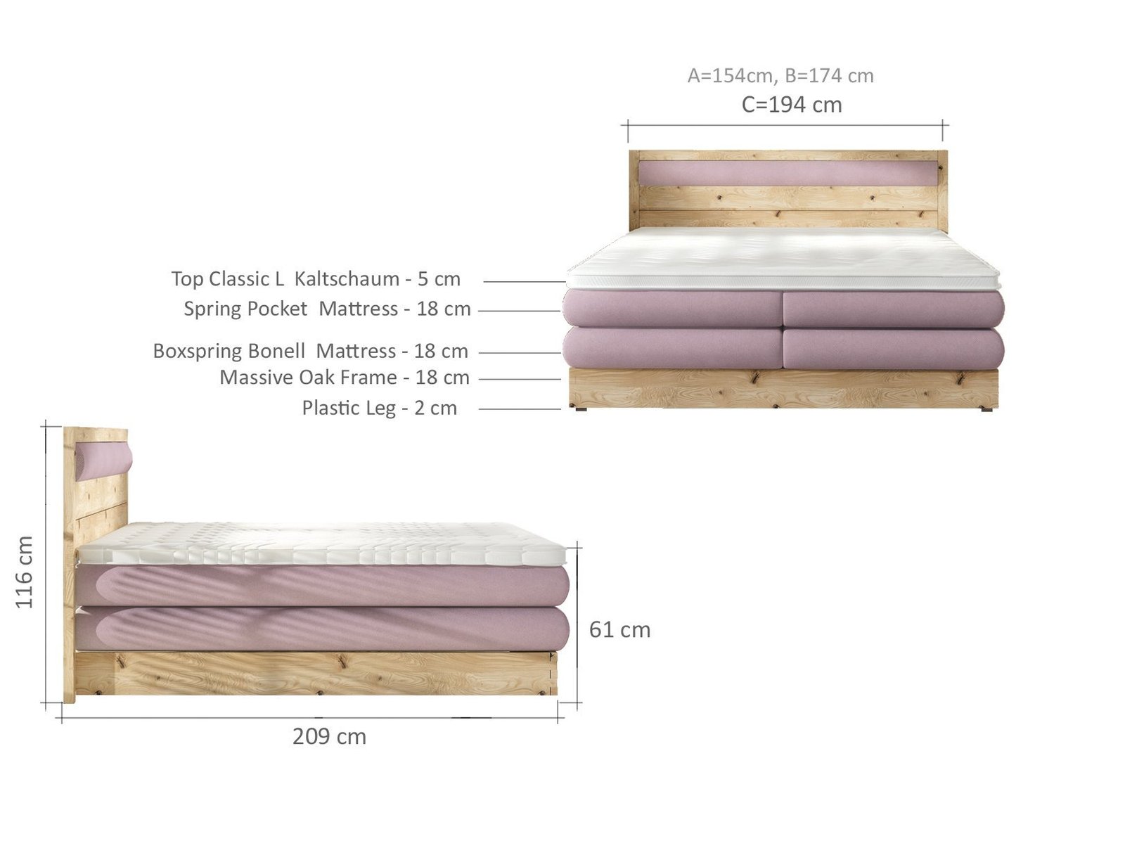 Continental bed with storage Diori 180x200 Gr1 - Image 3