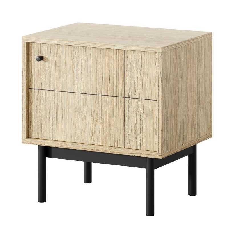 S54 Japandi bedside table, oak linea
