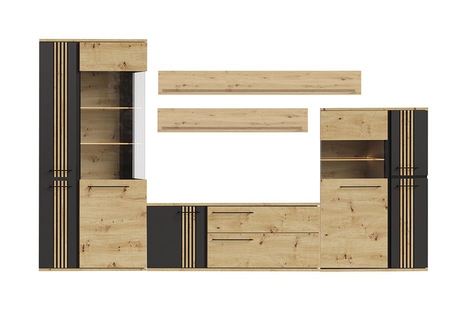 Low loft display cabinet Molto black ML2a - Image 7