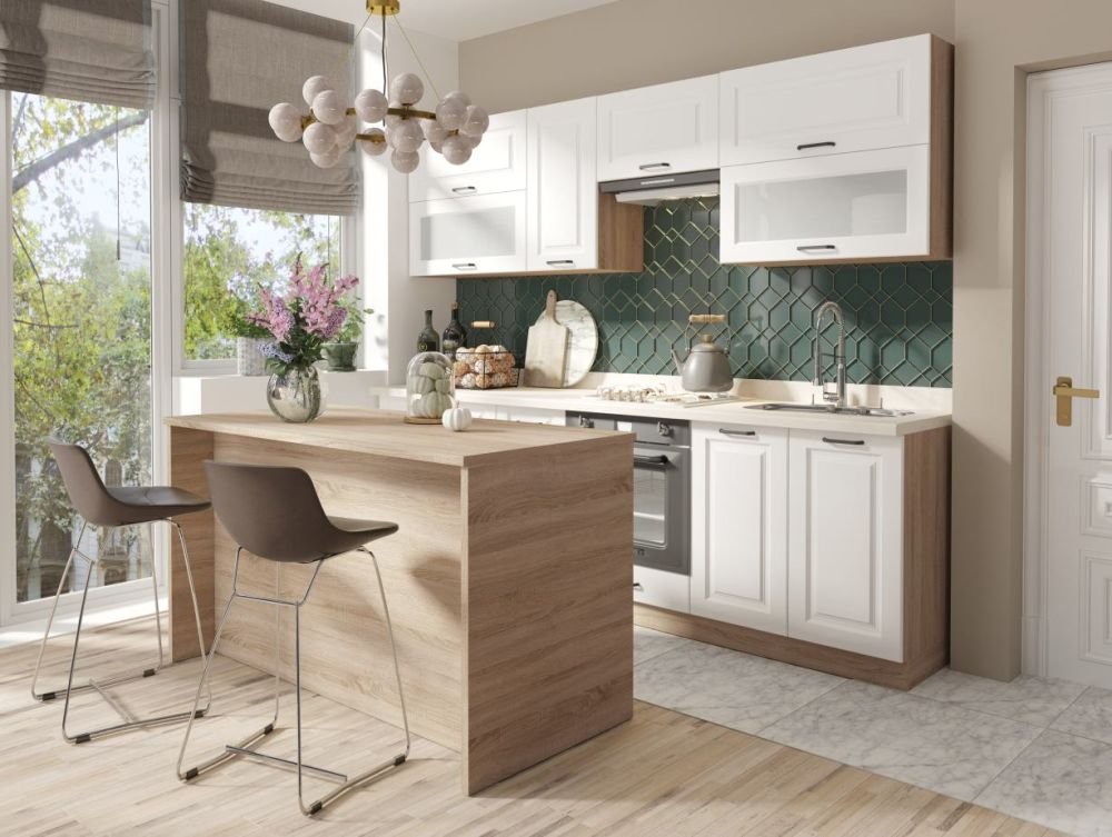 Straight kitchen island without cabinets KW 100 -120 -160 cm Fadome