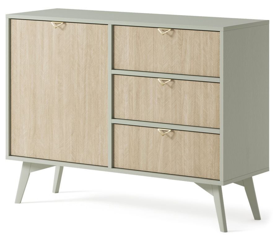Chest of drawers and cabinet with herringbone pattern facades Forest KSZD106