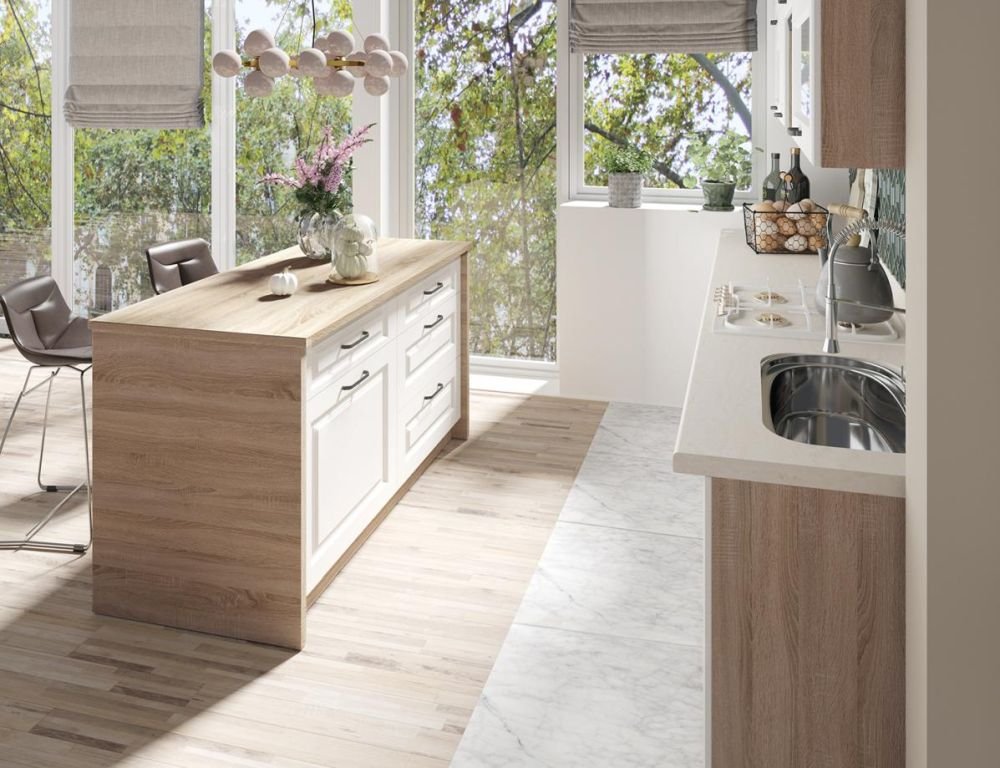 Straight kitchen island without cabinets KW 100 -120 -160 cm Fadome - Image 2