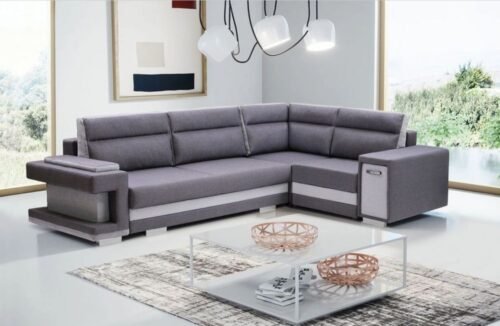 Folding corner sofa with bar and storage box A1