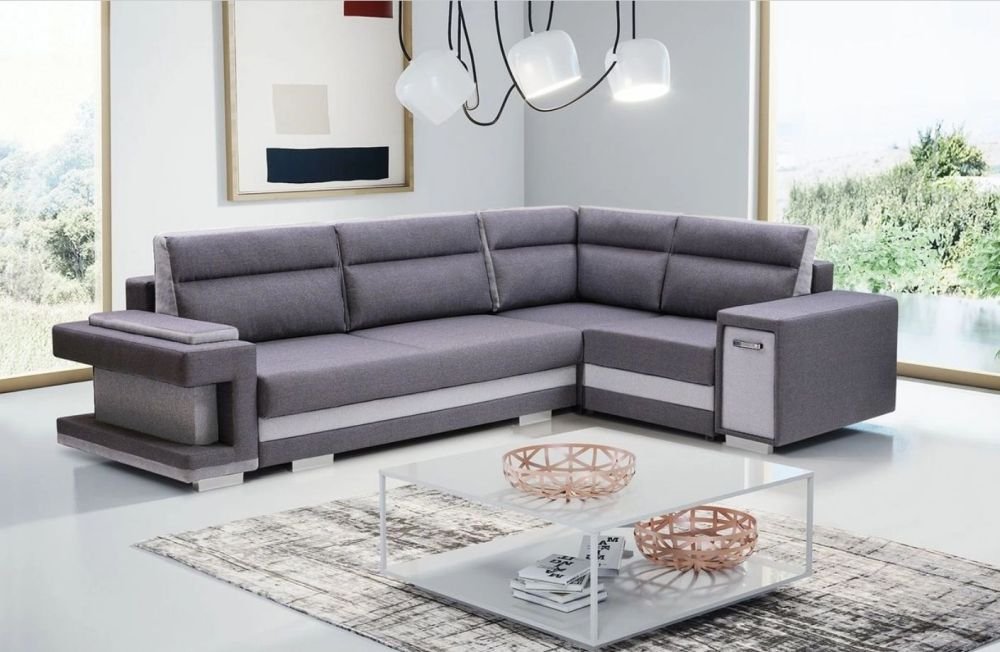 Folding corner sofa with bar and storage box A1 Gr0