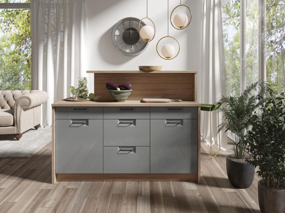 Straight kitchen island without cabinets KW 100 -120 -160 cm Fadome - Image 4