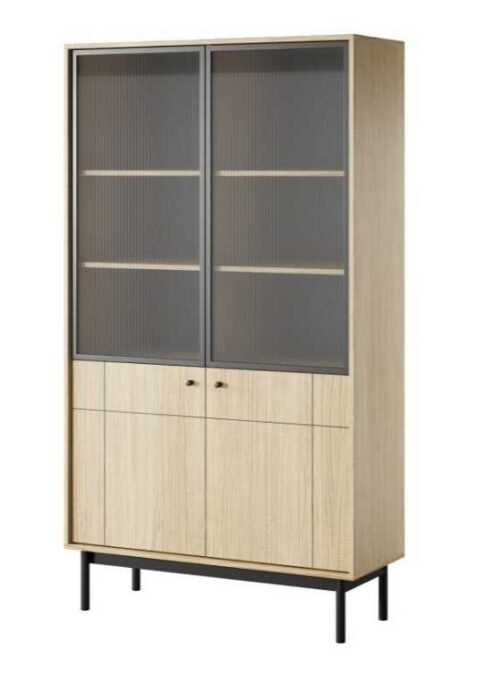 Display cabinet with cabinets WT104 Japandi oak linea