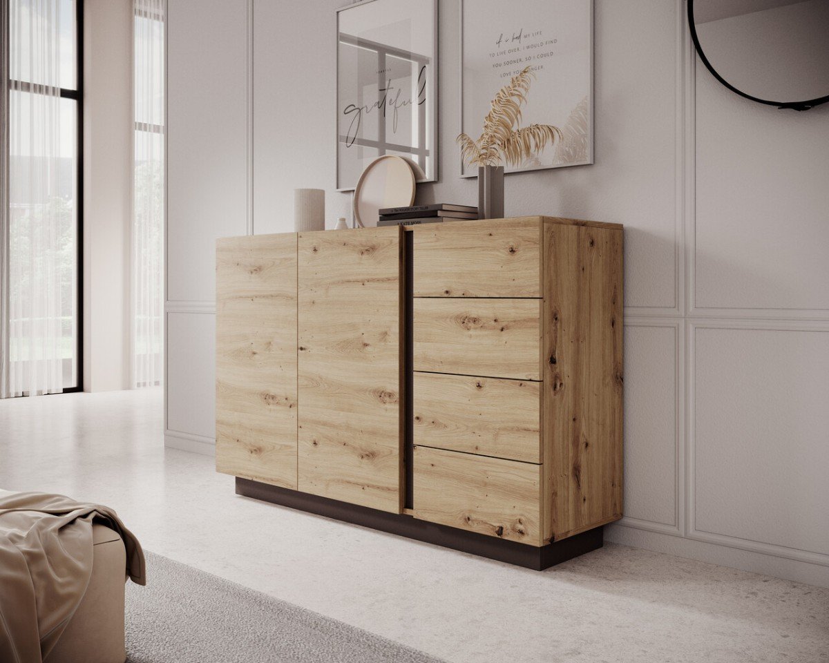 Chest of drawers 138 Arco 2D4S - artistic oak color - Image 2