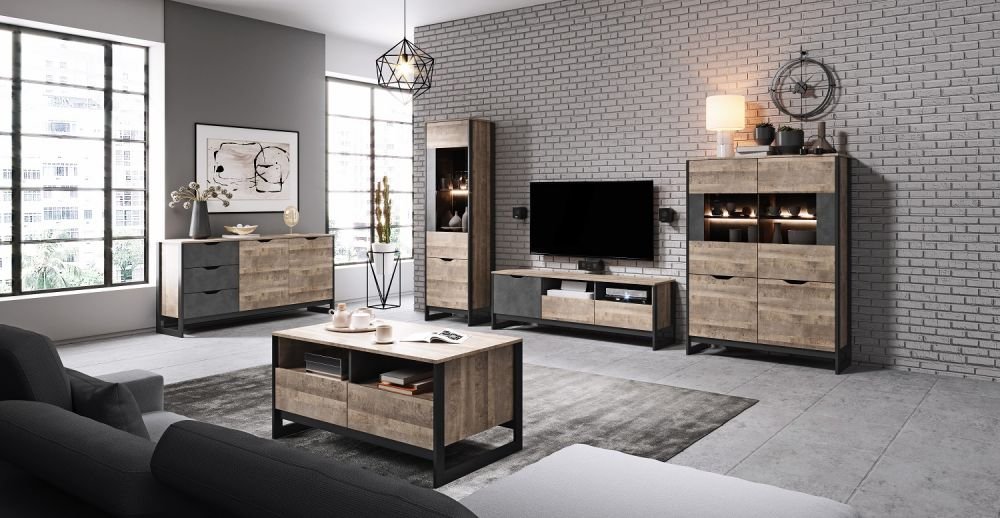 Arden industrial style TV cabinet - Image 2