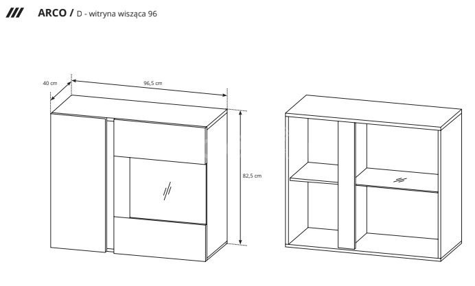 96 Arco hanging display case – oak made of artificial wood - Image 3