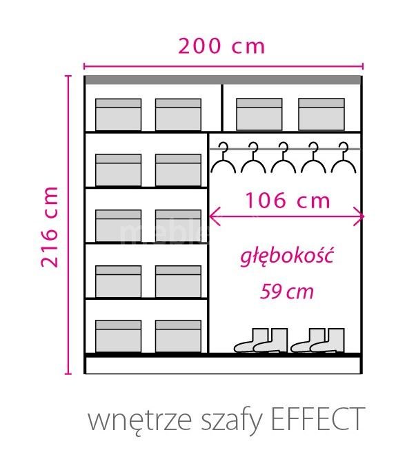 Effect EF-3 sliding wardrobe, Colombian oak - Image 6