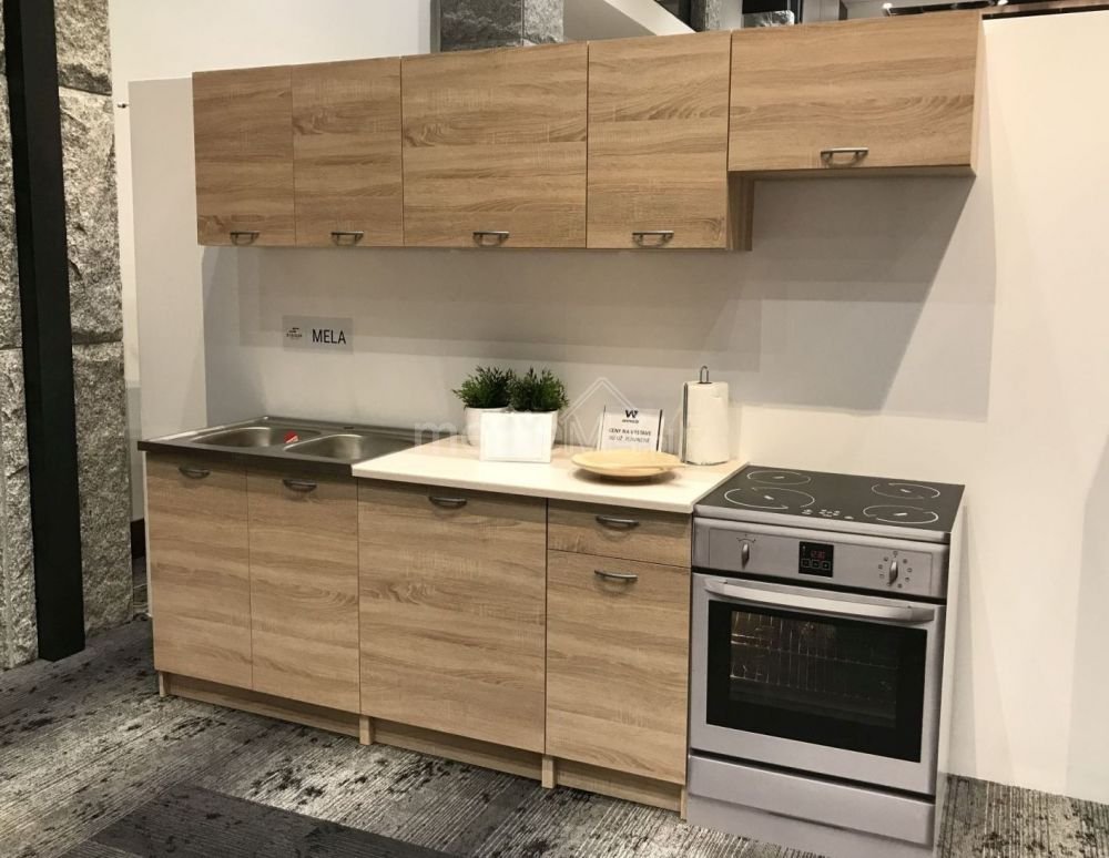 "Mela" kitchen, 240 cm, sonoma oak color, with countertops - SPECIAL OFFER - Image 3