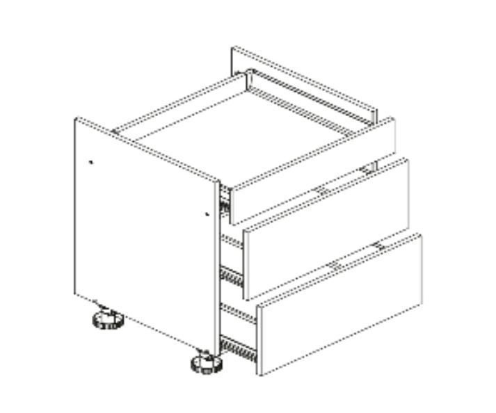 Base cabinet for 90 cm drawer board D90 PC S/3 Oscar