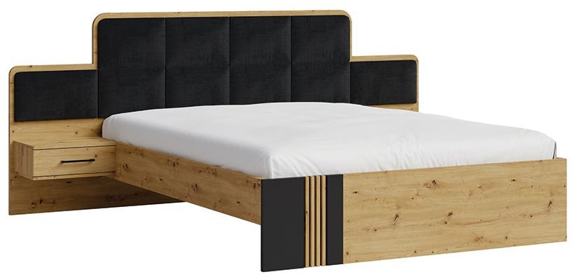 Molto black loft bed with cabinets 160/200 cm