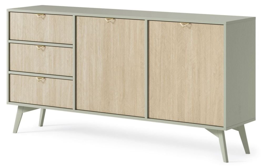 Chest of drawers and cabinet with herringbone pattern facades Forest KSZ158