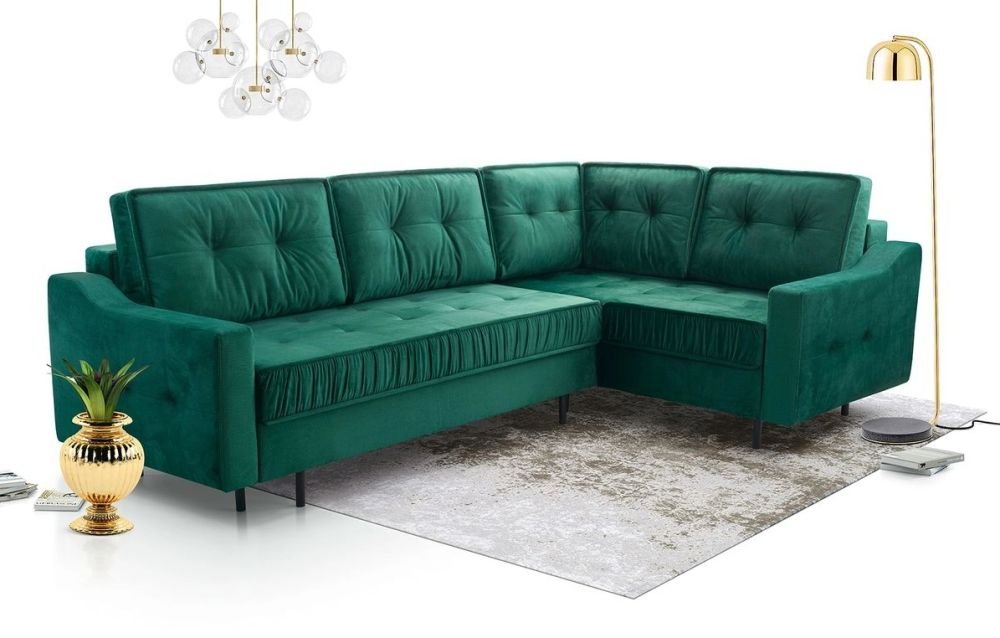 Akita corner sofa bed with ruffles