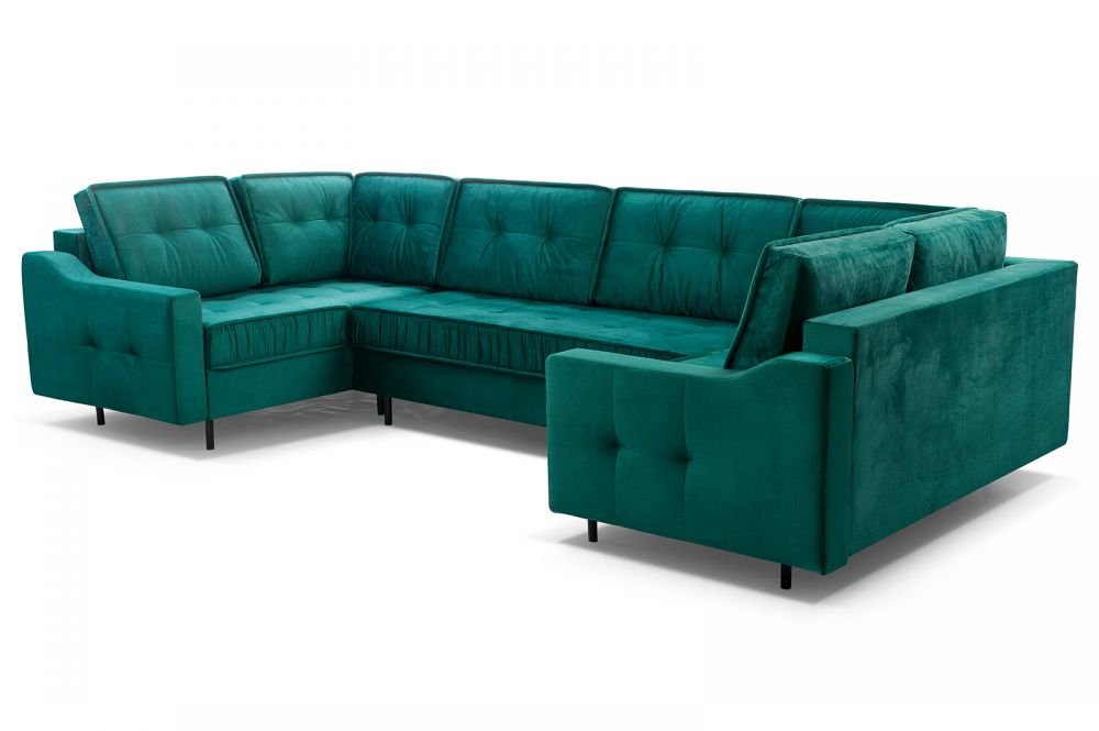 Akita U-shaped corner sofa bed with ruffles - Image 7
