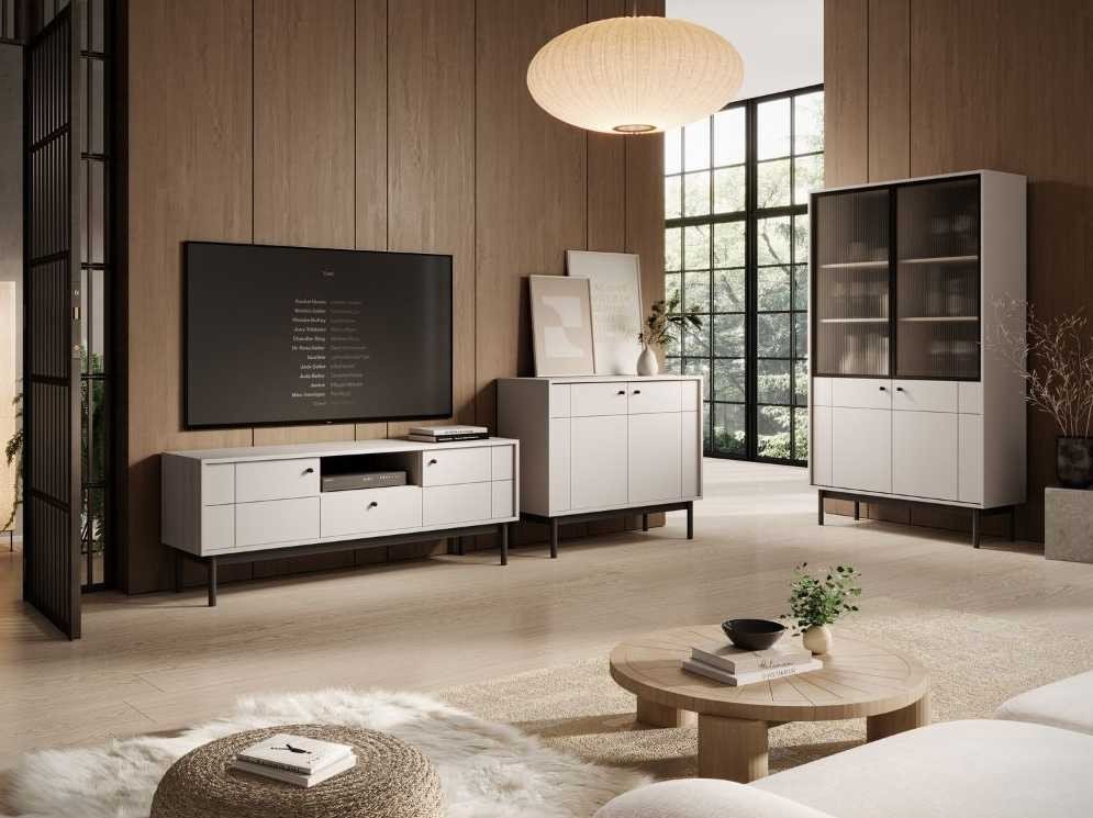 Japandi cashmere living room wall cabinet