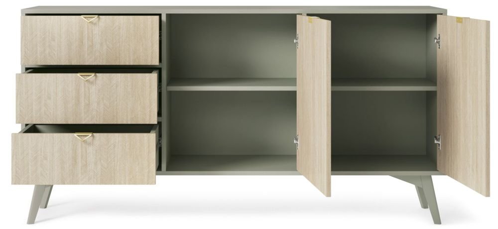 Chest of drawers and cabinet with herringbone pattern facades Forest KSZ158 - Image 3