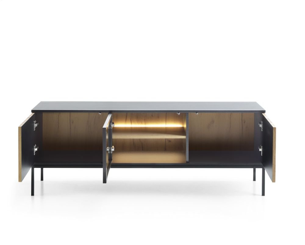 Charming loft-style TV cabinet with lighting Sento RTV154 - Image 3