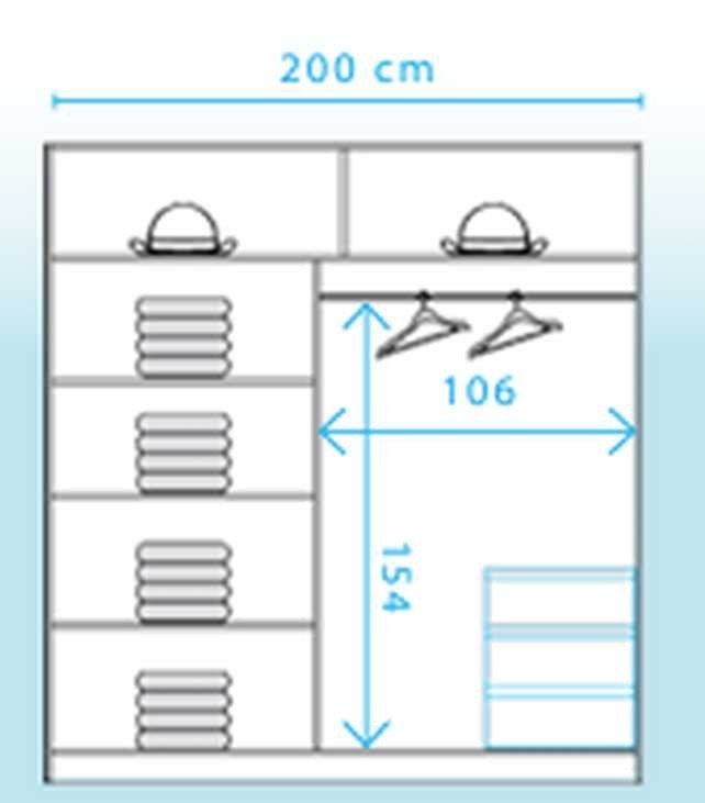Avantgarde AV1-200 cm sliding wardrobe with mirror - Image 4