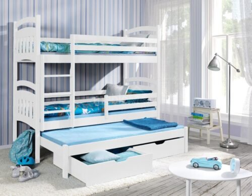 Bunk bed with drawers JAKUB III for 3 persons 80×181 cm