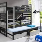 HIPOLIT triple bunk bed with drawers 90x200 cm