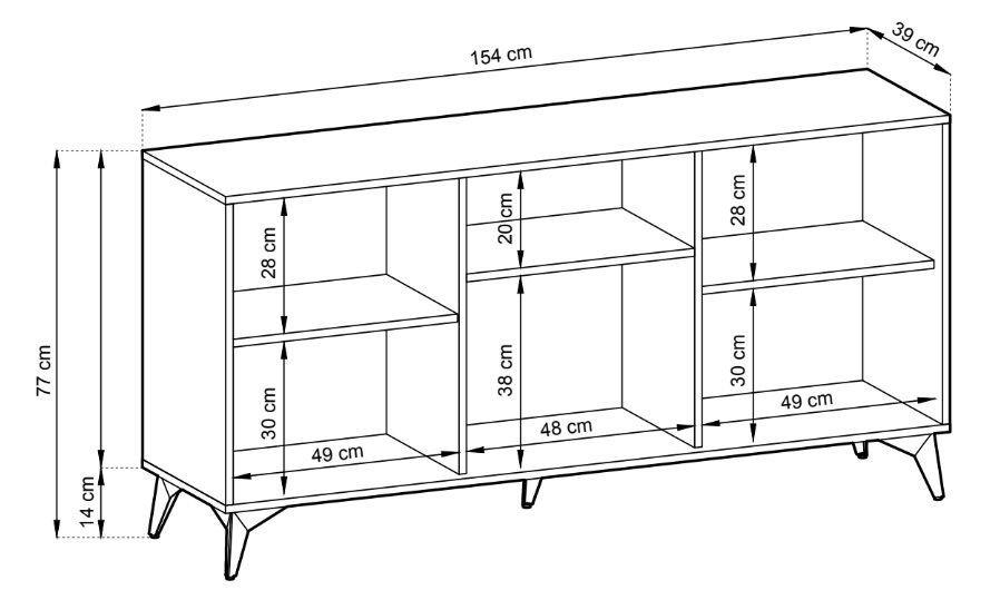Loft style chest of drawers K154 Diamond - oak color - Image 4