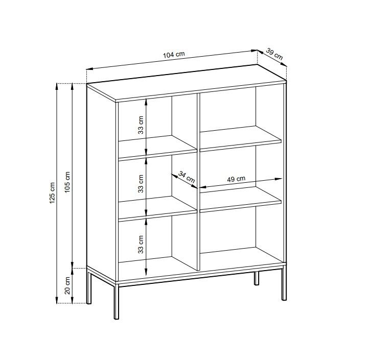 Nova K-104 chest of drawers, Vicenza oak - Image 4