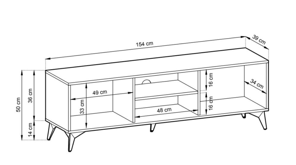 TV cabinet 154 Diamond - oak color - Image 7