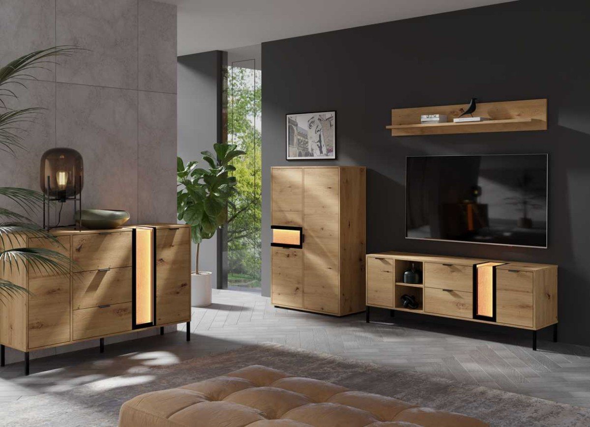 Scandinavian chest of drawers with wooden inserts Evolution EV12 - Image 3