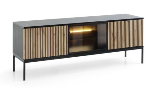 Charming loft-style TV cabinet with lighting Sento RTV154