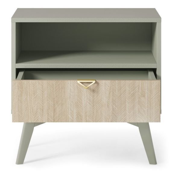 Nightstand with herringbone front Forest S54 - Image 3