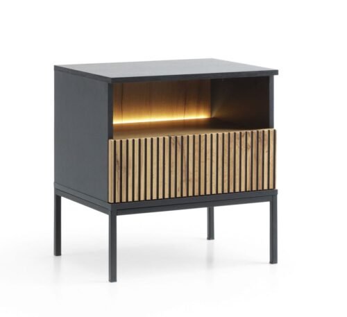 Charming loft-style bedside table with lighting Sento S54
