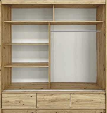 Sliding wardrobe with slats, mirror and drawers, Canada CA1-200 - Image 3